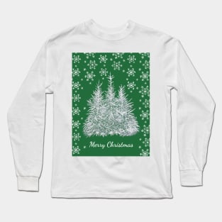 Christmas Winter - Emerald green Long Sleeve T-Shirt